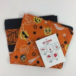 Halloween Costume Adult Orange Black Bandana Head Band Wrap Wrist Pet Scarf 